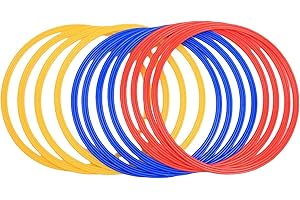 JIAYUYUARPY 12 Pcs Speed and Agility Training Rings, Rings Plastic Circle Jumping Hoops Agility Hurdles for Athlete Exercise 