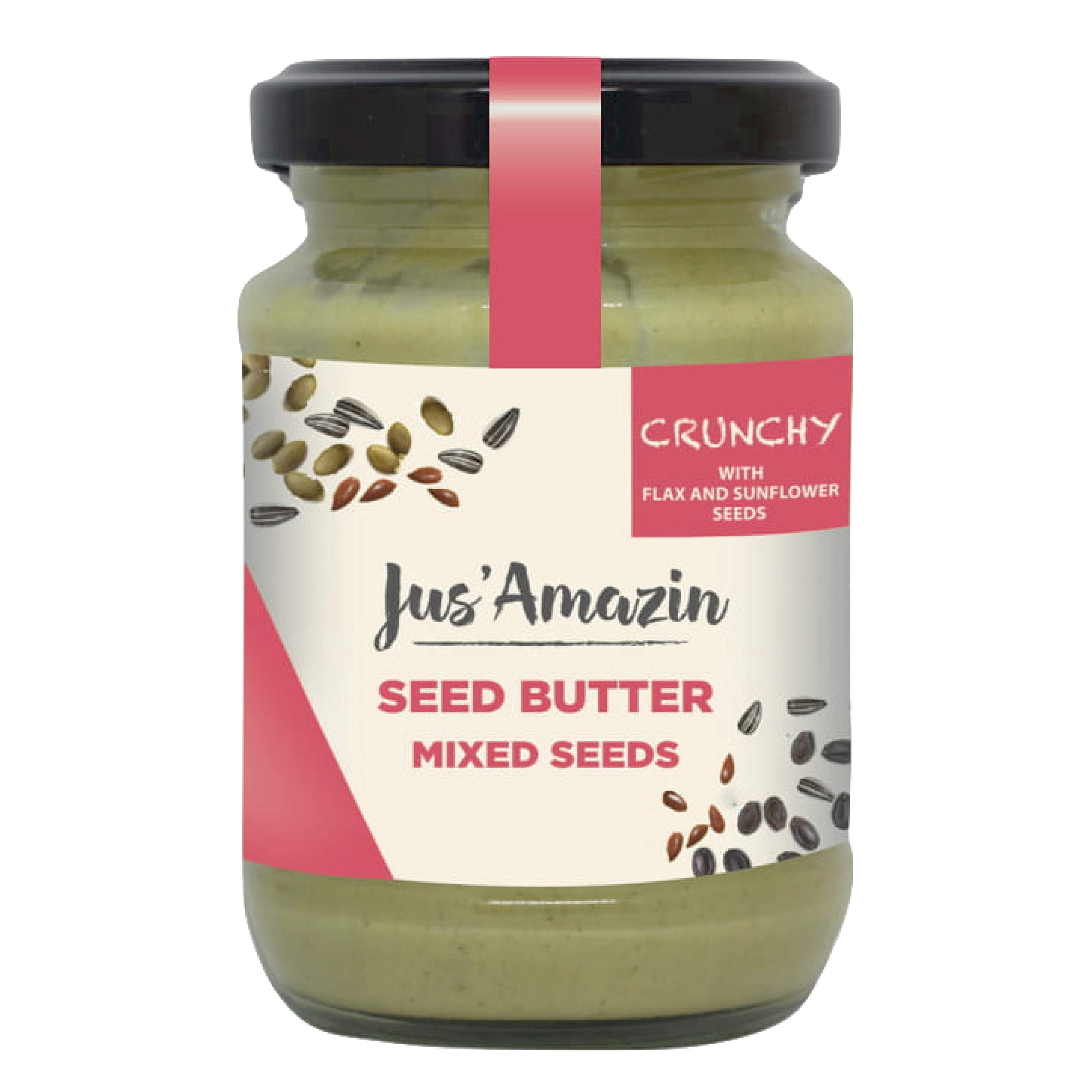 JUS' AMAZIN Multi Seed Butter with Crunchy Flax and Sunflower Seeds