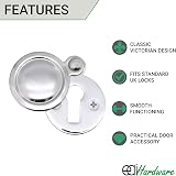 EAI Victorian Keyhole Covered Escutcheon 35mm Polished Chrome Front Door view 2