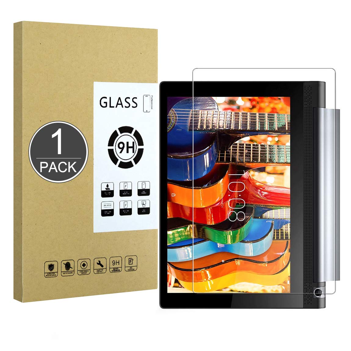E-Hamii Lenovo Yoga Tab 3 Plus 10.1 Screen Protector, 0.26mm HD Anti-Scratch and Anti-fingerprint Protect Film, 9H Tempered glass Protective cover