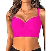 Women Underwire Bikini top Only - Longline Push Up Bathing Suit Top Bra Swim Tops 2025 Swimsuit Tops