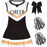 KAKALVER Cheerleader Costume for Girls Toddler Cheerleader Outfit Baby Cheerleading Costume for Kids 1-10 Years
