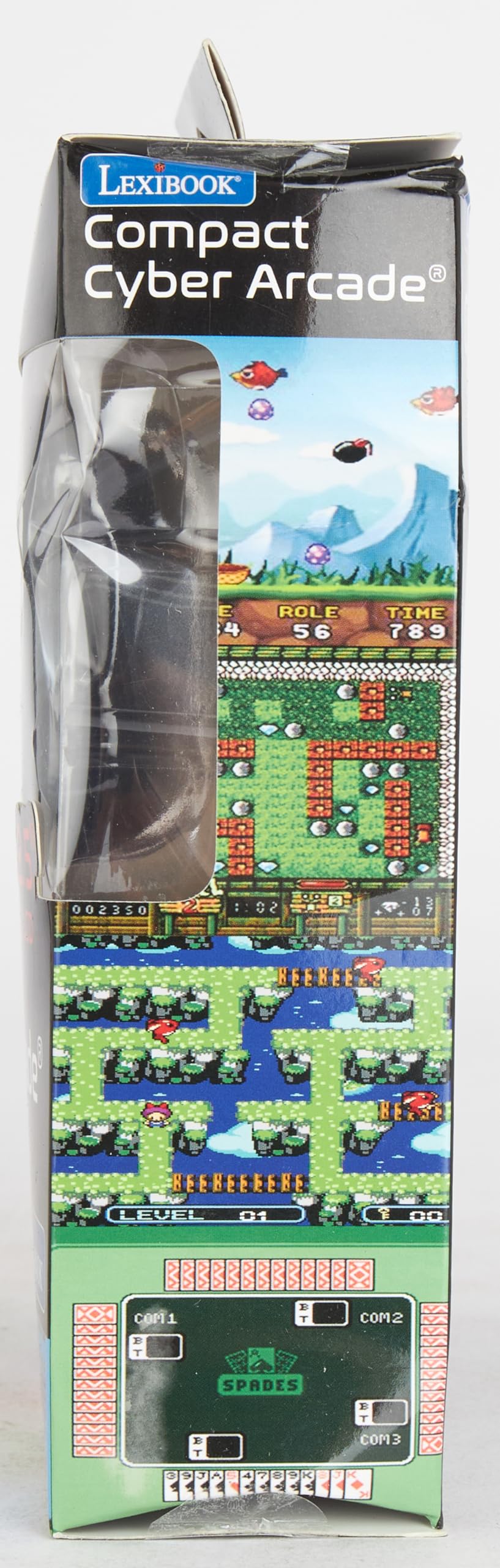 Lexibook Compact Cyber Arcade Portable Gaming Console, 250 Gaming, LCD, Battery Operated, Video Game for Children, Black/Blue/Green, JL2377