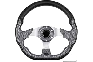 QYMOPAY Golf Cart Steering Wheel, Skid Steering Wheel, Universal Golf Cart for Club Car EZGO RXV and TXT, Yamaha, Precedent Tempo, DS