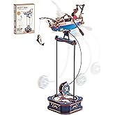 ROBOTIME 3D Wooden Puzzles for Adults, Ship Gravity Swing Model, Aircraft Kits for Age 14+,3D Puzzle Model Building Kit, Birt