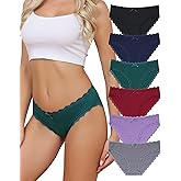 Aijolen Women's Cotton Bikini Underwear Soft Low Waist Panties Cheeky Lace Underpants S-XXL