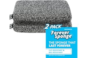 Grill Rescue Forever Sponge - Ultimate Cleaning Solution - Long Lasting - Scratch Free - Non-Stick Cookware Safe - Cut Resistant - Versatile Cleaning - Kitchen, Outdoor, Bathroom, Household - (2-Pack)