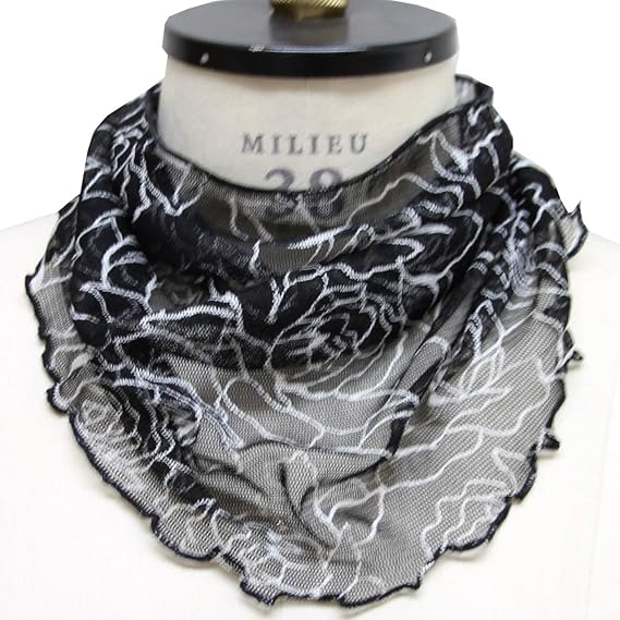 Amazon ピュア シルク ネックカバー カラ ｎｏ黒バラ ファッション小物 通販