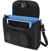 USA Gear Tablet Bag Compatible with 11.5 Inch Tablets, Samsung Galaxy Tab S6 Lite, Galaxy A9, Wireless Keyboards, Pens, and More Tablet Accessories - Shoulder Strap, Water Resistant Exterior (Black)
