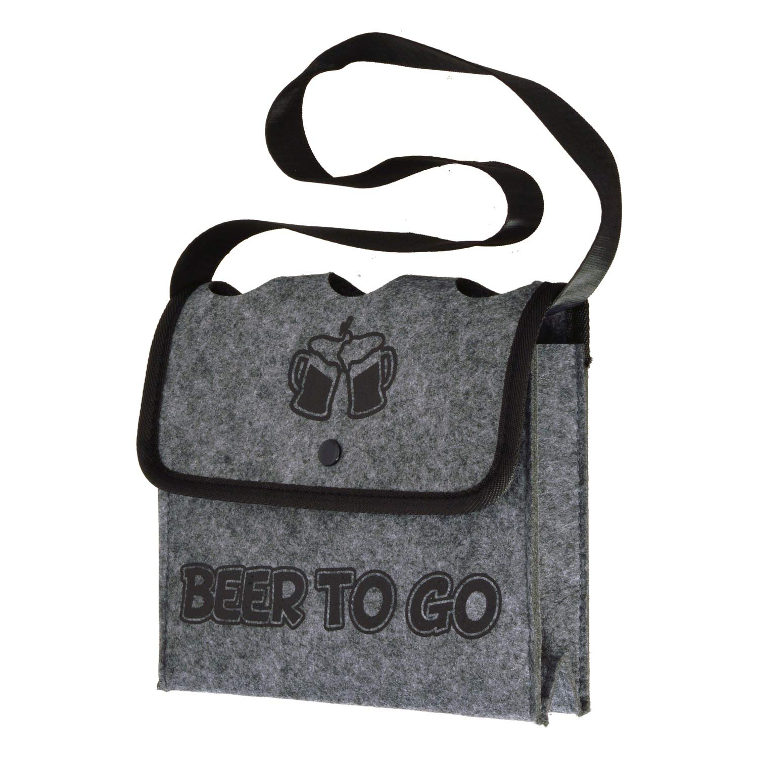 Out of The Blue Bottle Bag 3 Bottles Beer Carrier Bottle Carrier Transport Basket Beer to Go, Gray, 18,5·21·7cm, Grey Shoulder Bag Beer to go