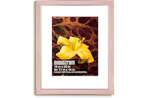 euwazram Suede 16x20 Frame - Single Frame, Christmas Elegant Pink 16 x 20 Poster Frame with Mat for 11x14, 16x20 Picture Frames for Artwork, Puzzles, Photos and Movie Posters