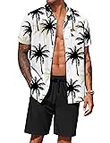 COOFANDY Men's 2 Piece Hawaiian Outfits Short
