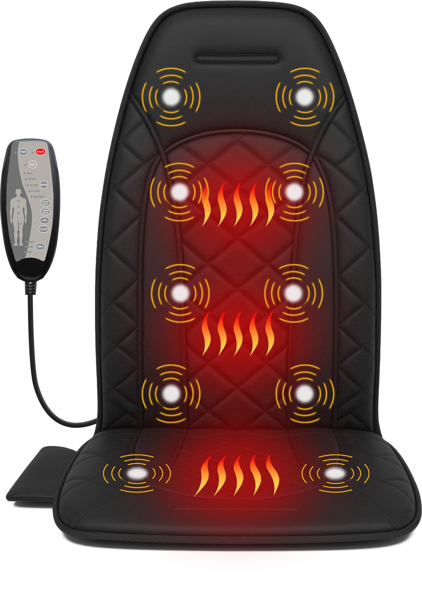 Photo 1 of THERAZZAGGE Vibraiton Back Massager for Chair, Massage Seat Cushion, Back Massage Pad with Heat,10 Vibration Motors,5 Vibration Modes,Chair Massager at Office/Home