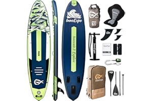 INNOEPXO InnoExpo 11' Inflatable Stand Up Paddle Boards with Premium Accessories, Wide Stable SUP Paddle Board Design, Non-Slip Comfort Deck for Youth & Adults