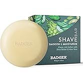 Badger Organic Shaving Soap Puck, Plastic-Free, Rich Lather, 3.15 oz Bar | Moisturizing Shave Soap, Rich Lasting Lather, Plastic Free &amp; Vegan, for Men &amp; Women, Shave soap bar, Vegan shaving lather