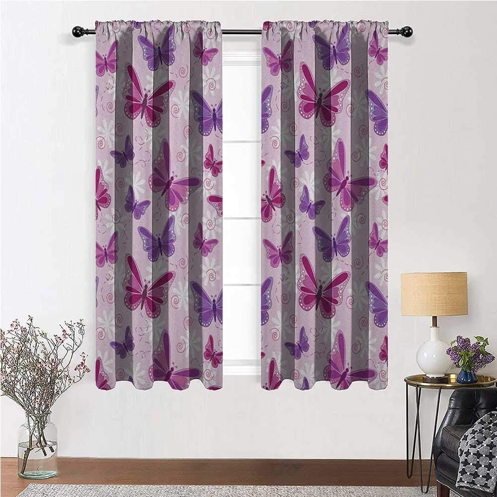 YouXianHome Butterfly Bedroom Curtains Various Flying