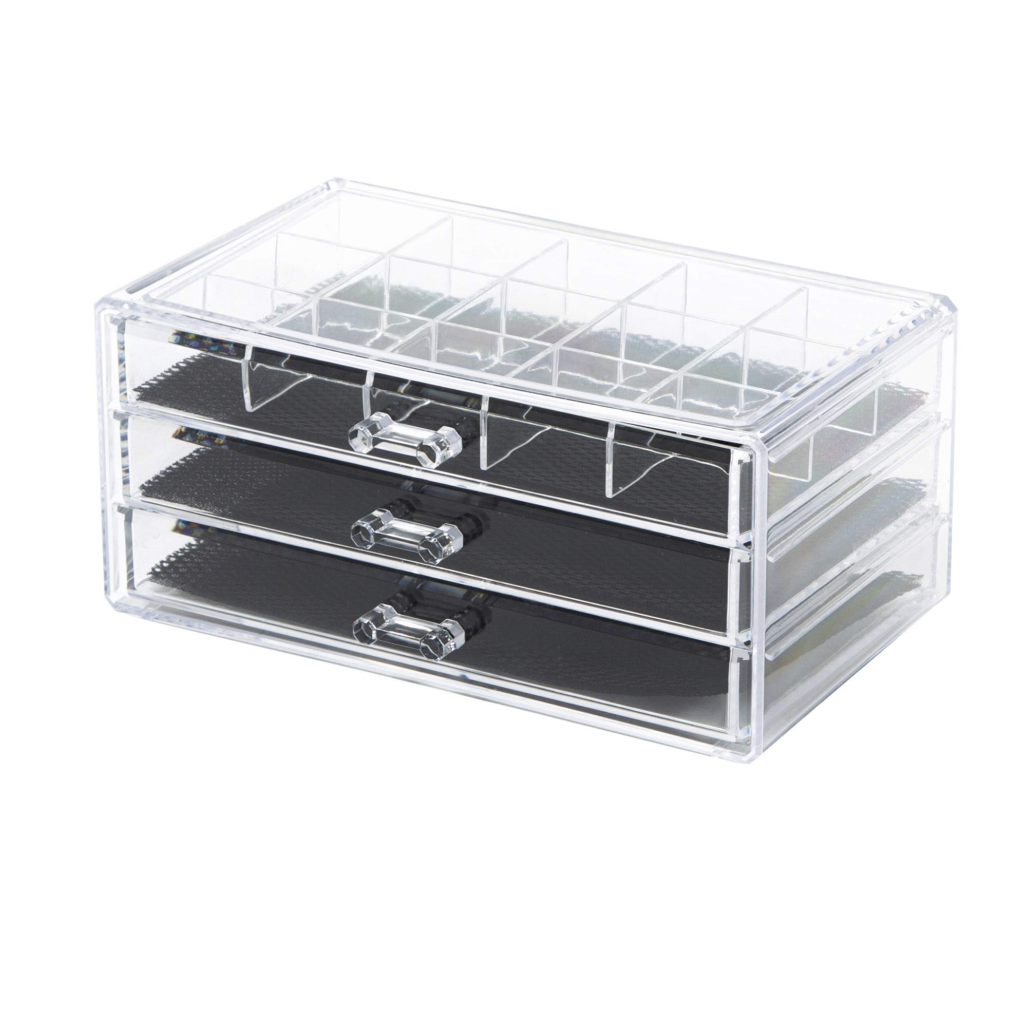 Compactor 3 Drawer Jewellery Organizer, Transparent, Large