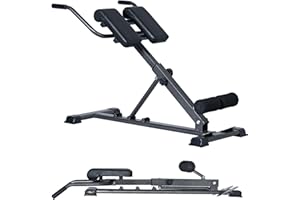 SogesPower Roman Chair Back Extension Machine, Hyperextension Bench for Hamstring,Adjustable and Foldable Exercise Equipment for Home Gym