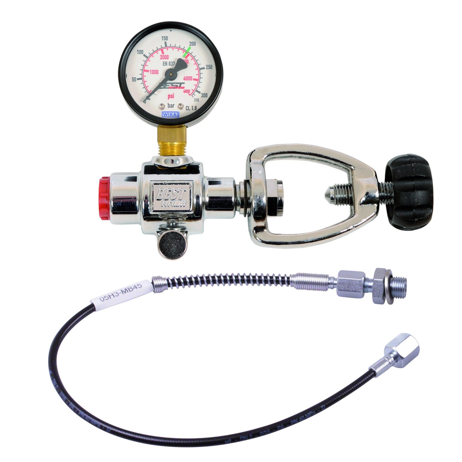 Best Fittings A Clamp PCP Air Gun Rifle CHARGER Filling Charging Adaptor Hose Gauge