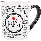 Cottage Creek Mugs - 16oz. Large Ceramic Nanny Coffee Cup - Ideal Stoneware Mug for Kitchen, Office & Home Decor - Gifts for Women, Grandma, Mom, Grandparents