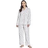 TONY AND CANDICE Women's 100% Cotton Long Sleeve Flannel Pajama Set Sleepwear