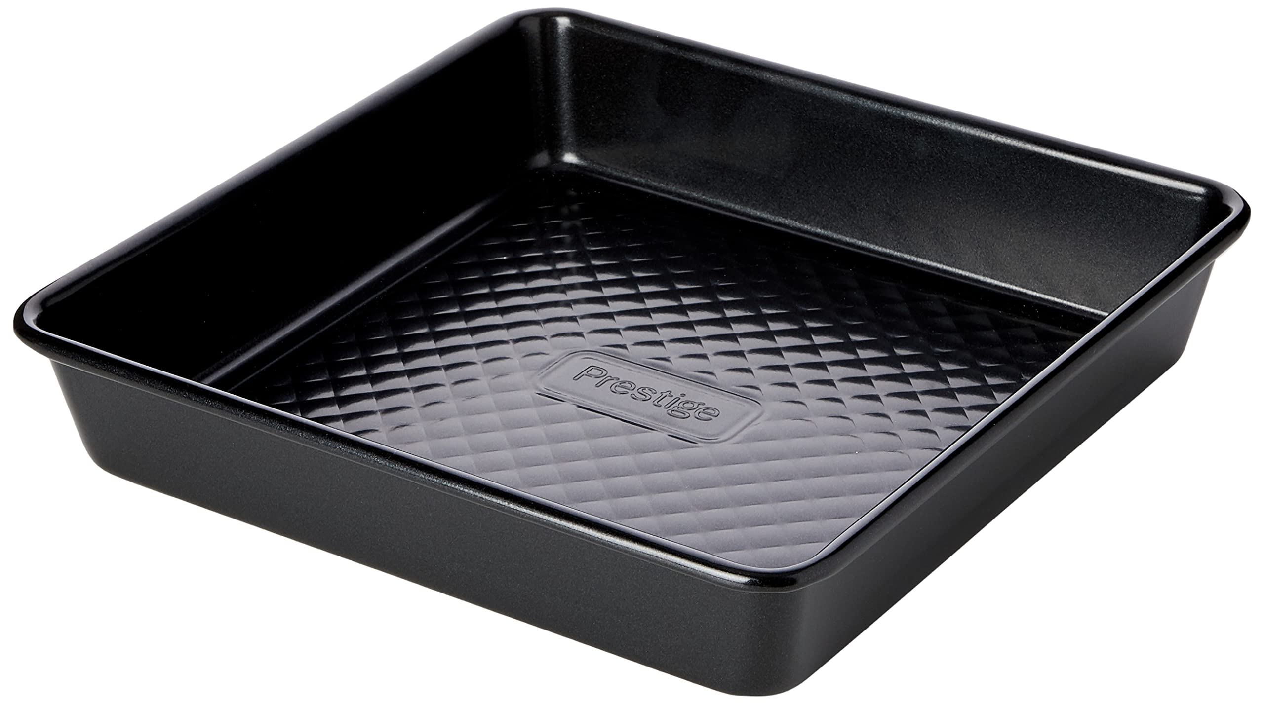 Prestige Inspire Square Cake Tins for Baking - Non Stick 9 Inch Cake Tin 23cm, Freezer & Dishwasher Safe, Heavy Gauge Carbon Steel Bakeware, Black