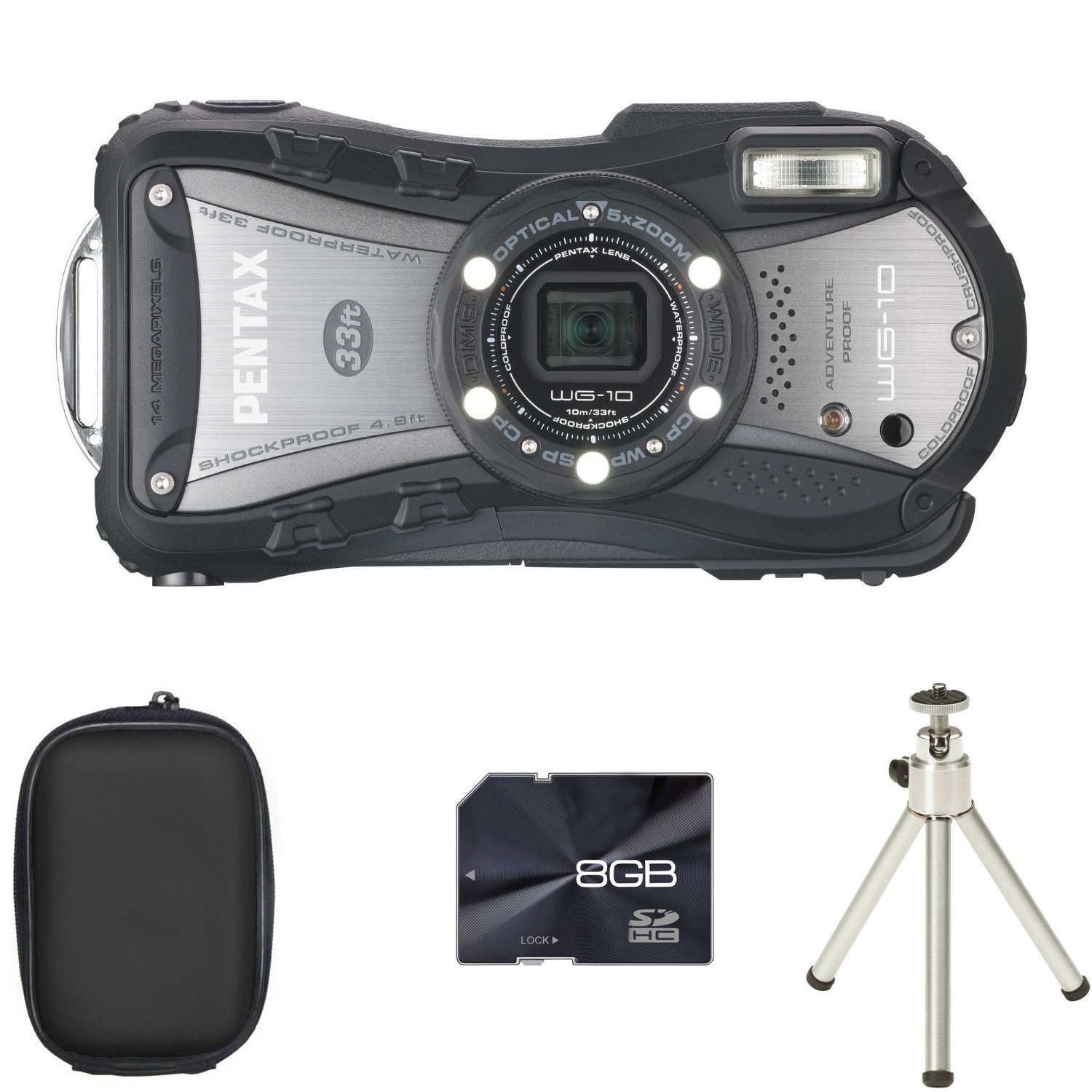 Pentax WG10 Waterproof Digital Camera Black + Case + Amazon.co.uk