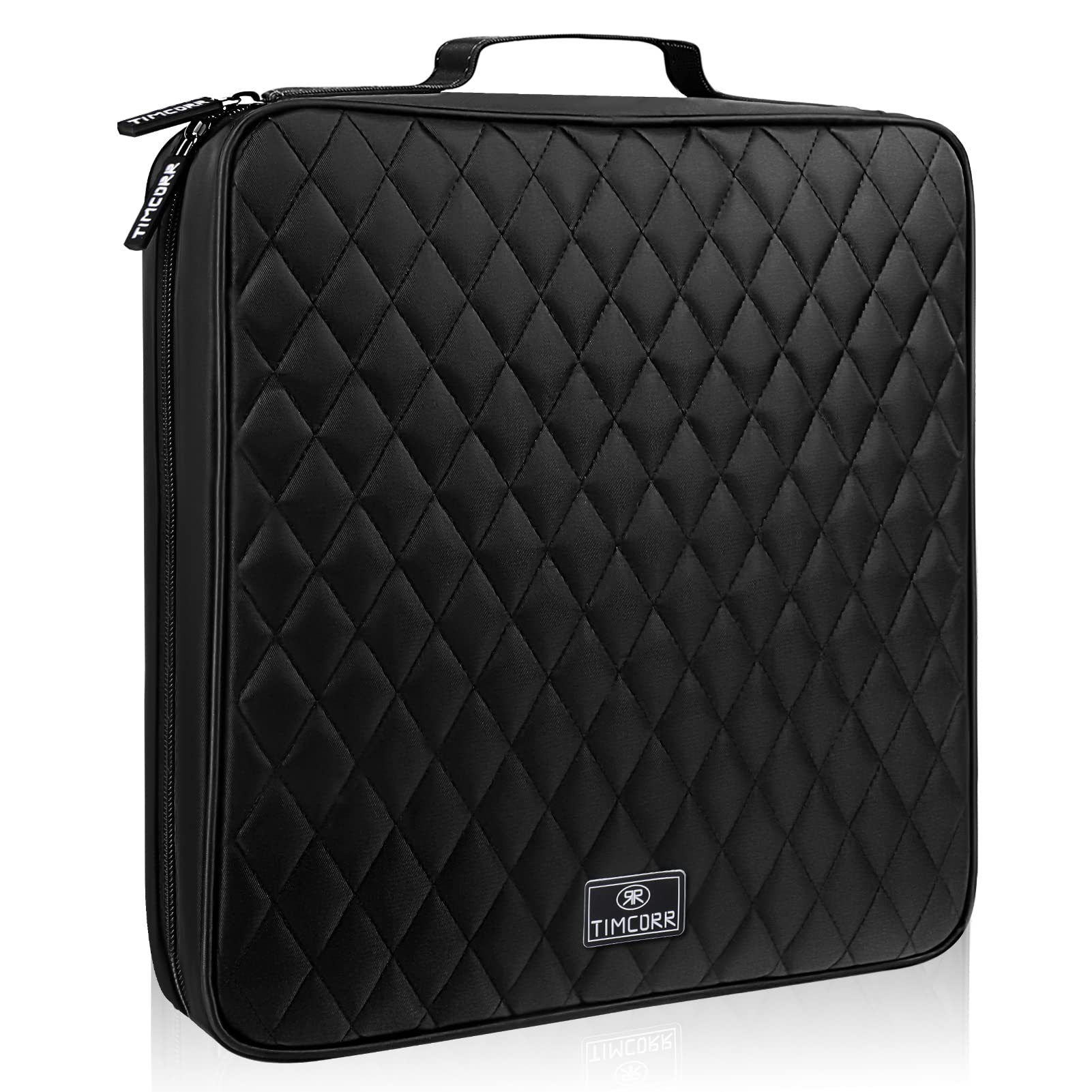 Photo 1 of TIMCORR 160 Capacity Black Plastic CD DVD Case Organizer with PVC Panel for Portable Storage and Travel