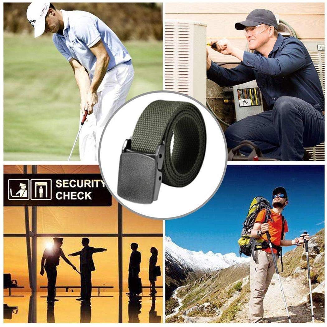 Alisena Men Women Tactical Adjustable Survival Solid Nylon Outdoor Waist Belt(Army Green)