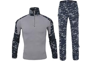 HJLYQXQ Men's Military Tactical Shirt and Pants Airsoft Paintball Hunting Combat Uniform Multicam Army Camo
