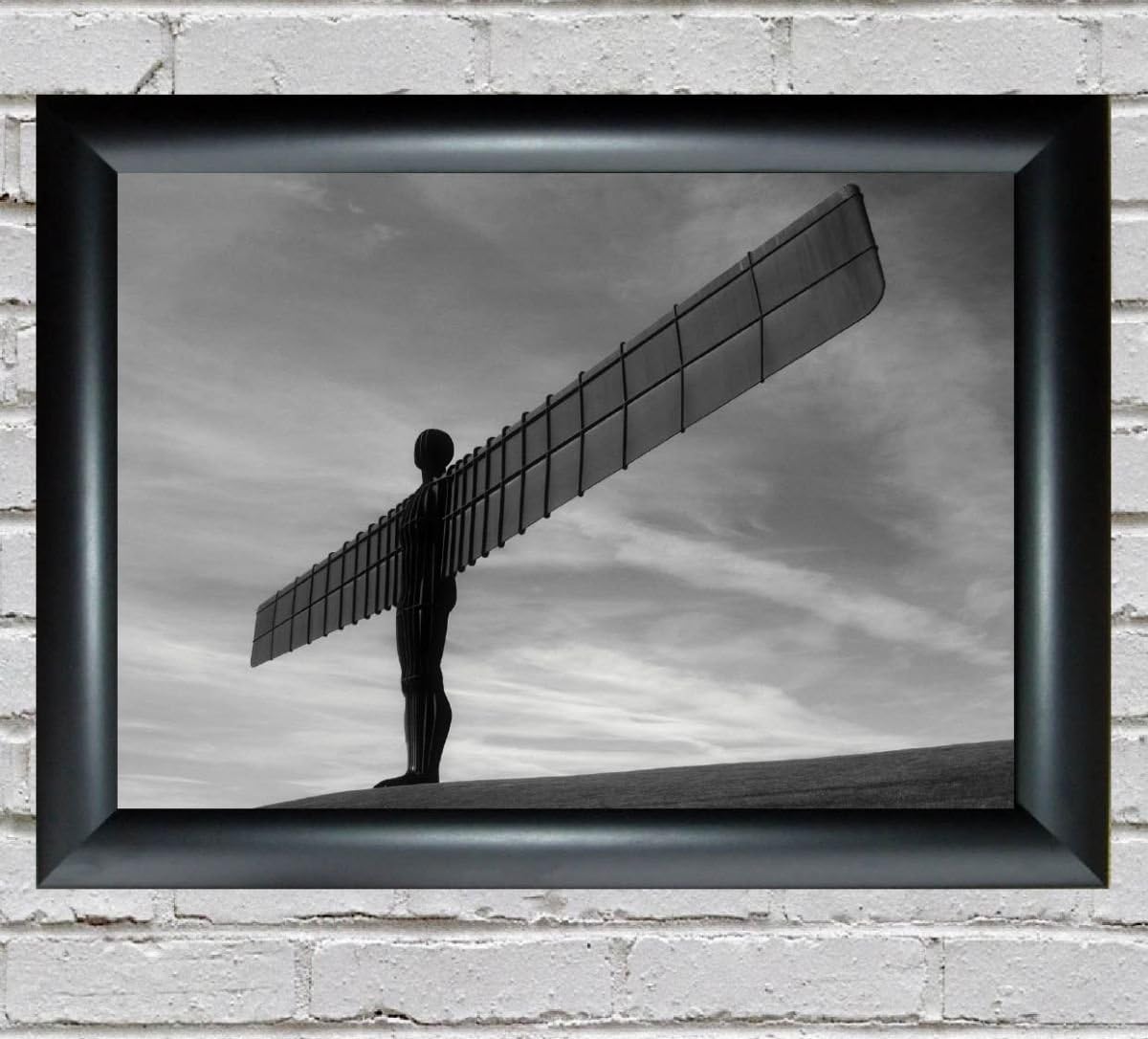 SonicPrint NEWCASTLE ANGEL OF THE NORTH B & W PHOTO PRINT MANY INCLUDING FRAMES.