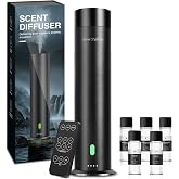 Waterless Diffuser Starter Kit with 5 Scent Oils - Cold Air Diffuser Machine for Home, Hotels and Large Room, 1000 Sq.Ft Coverage Hotel Scent Essential Oil Diffuser, Remote Control, 4.05 Oz, Black-N