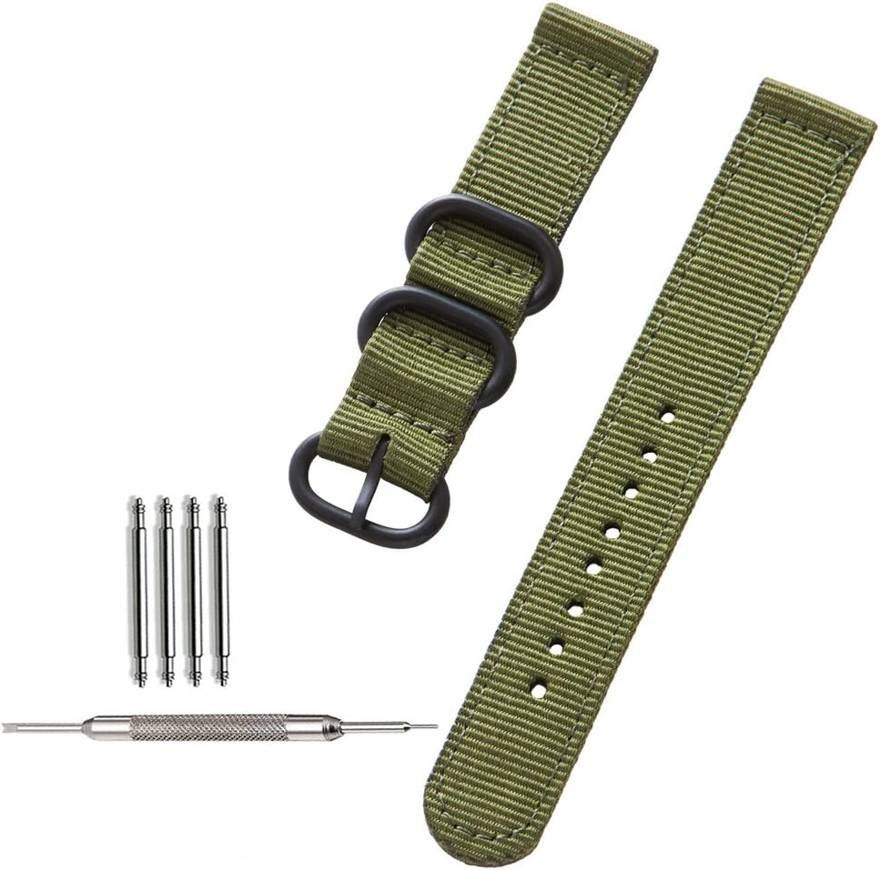 ZHUGE Watch Straps NATO Weaved Watch Bands Ballistic Nylon Premium Watch Band Thick Black Steel buckle Frosted Strap 18mm 20mm 22mm