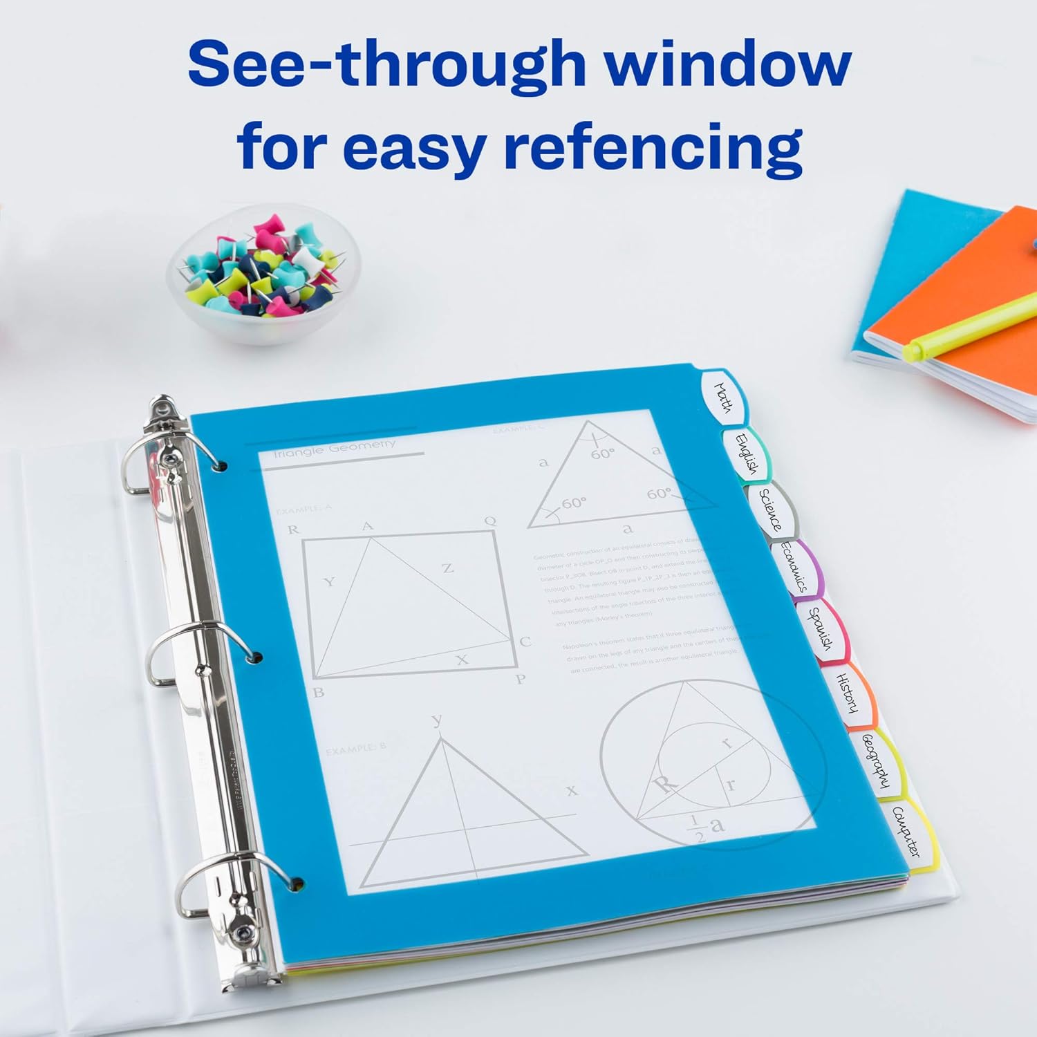 Avery 8-Tab Ultralast Plastic Binder Dividers, Multicolor Big Tabs, 1 Set (24901) : Office Products