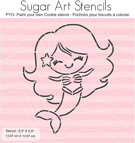 Amazon Com Mermaid Pyo Cookie Stencil Summer Paint Your Own Av Kitchen Dining