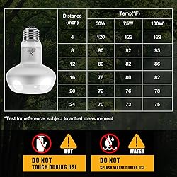 REPTI HOME Reptile Heat Lamp 2Pack 100W, Intense