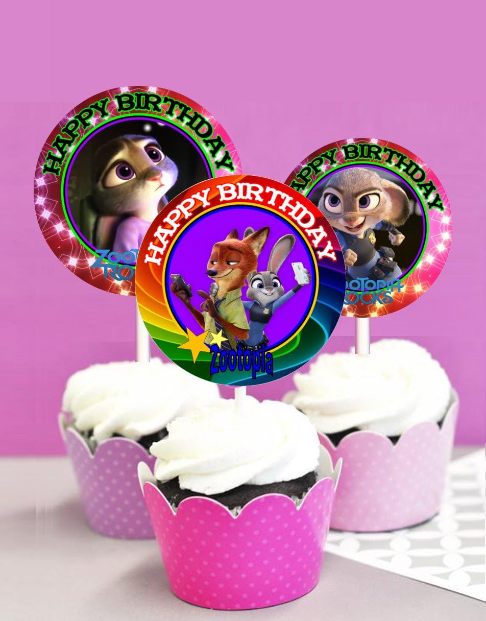 12 Cupcake Toppers for Birthday Party B01N0WZH6Z