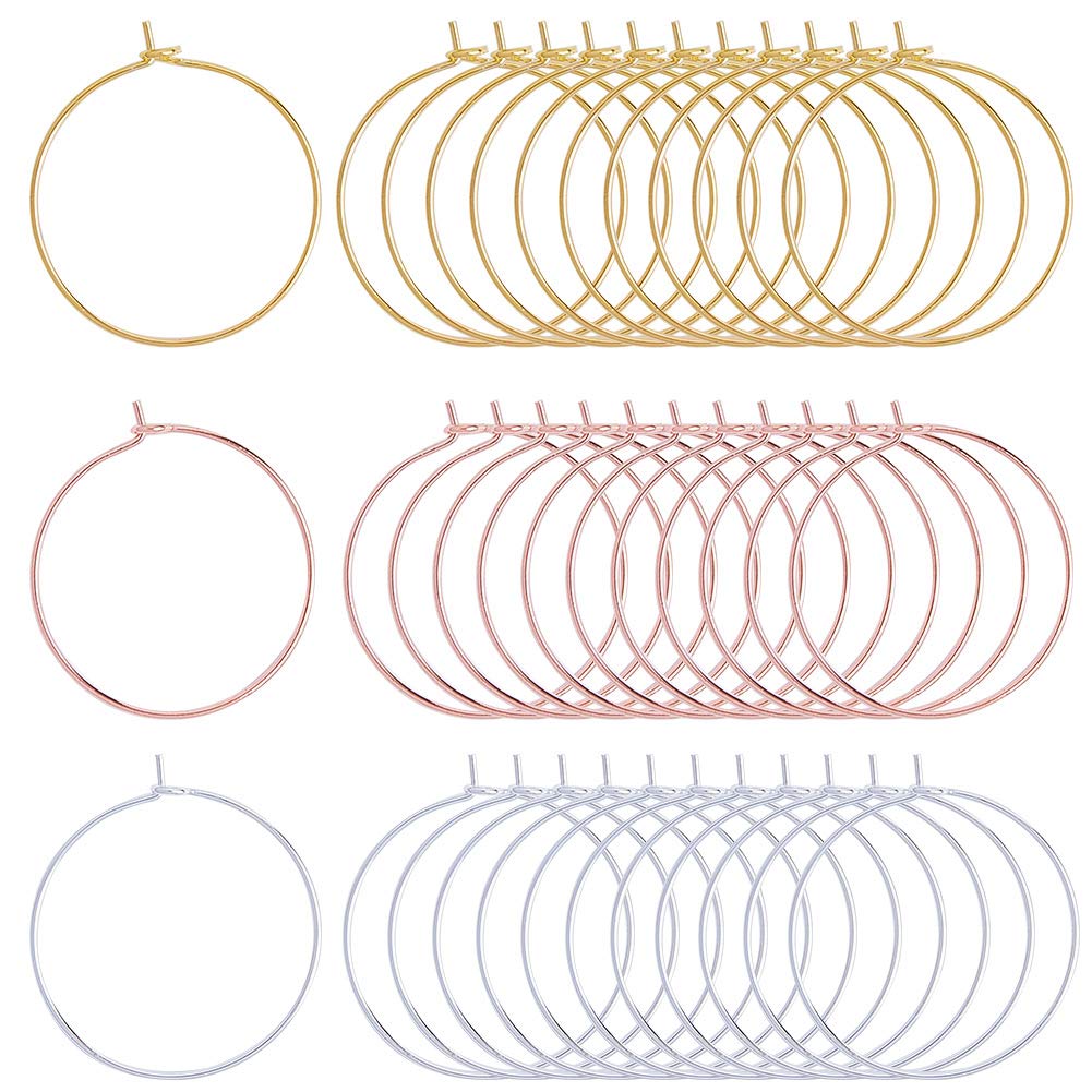 SUNNYCLUE 150pcs 3 Colors 25mm Wine Glass Charm Rings Earring Beading Hoop Jewelry Making Findings for DIY Jewelry Marking Party Wedding Festivals Decoration