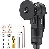EYPINS Air Chamfer Tool, Mini Pneumatic Chamfering Machine for Metal Wood Steel Brass Acrylic, 45 Degree Arc, 30000 RPM 1/4" Air Deburring Beveling Tool, Pneumatic Roundover Tool with C/R blade, 17PCS