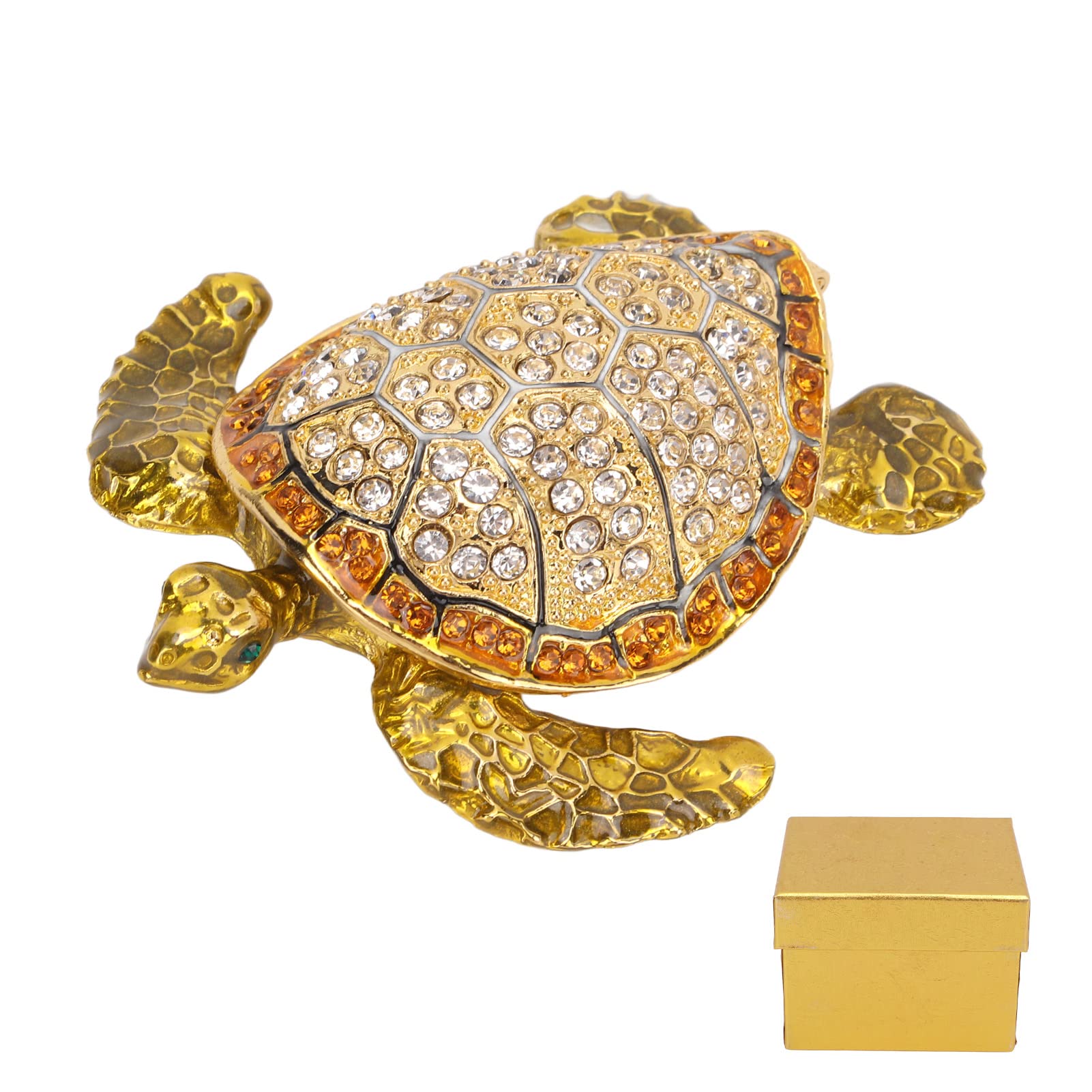 Qcwwy Tortoise Jewelry Box, Cute Turtles Ornament Box Shiny Delicate Bedroom Unique Decoration for Home Office