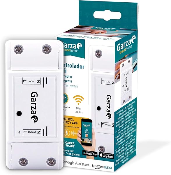 Garza Smart Plug Enchufe Wifi Alexa 52 x 52 x 85mm Blanco SmarthomeSmart Switch Interruptor inteligente Wifi Integrado compatibles con Alexa iOS y Google Home