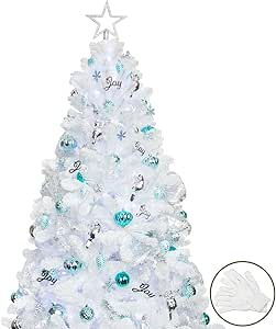 Amazon Com Ki Store Artificial White Christmas Tree With