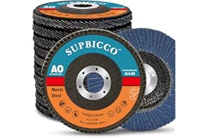 SUPBICCO 10 PCS 60 Grit Flap Discs 4 1/2 for Angle Grinder, Type 29 Sanding Flap Disc, High Density Aluminum Oxide Abrasives Grinding Wheel, Flapper Disk