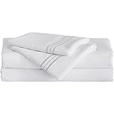 Furinno Angeland Vienne 3-Piece Microfiber Bed Sheet and Pillowcase Set, Twin, White