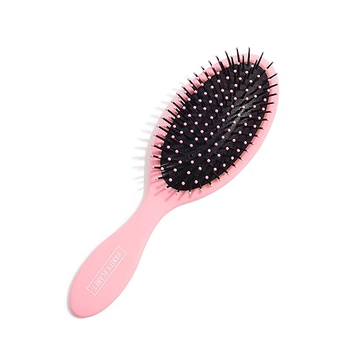 Amazon Com Vanity Planet Hi Shine Dry Styling Oval Hair Brush Thick Flexible Bristles Reduces Frizz And Static Pink Beauty