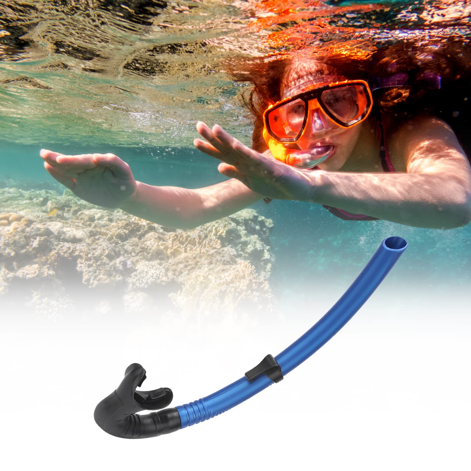 plplaaoo Swimming Snorkel,Diving Snorkel for Scuba Diving Freediving Snorkeling,PVC Swimming Snorkel for Training,Snorkeling Wet Breathing Tube Underwater Diving Swimming Accessories
