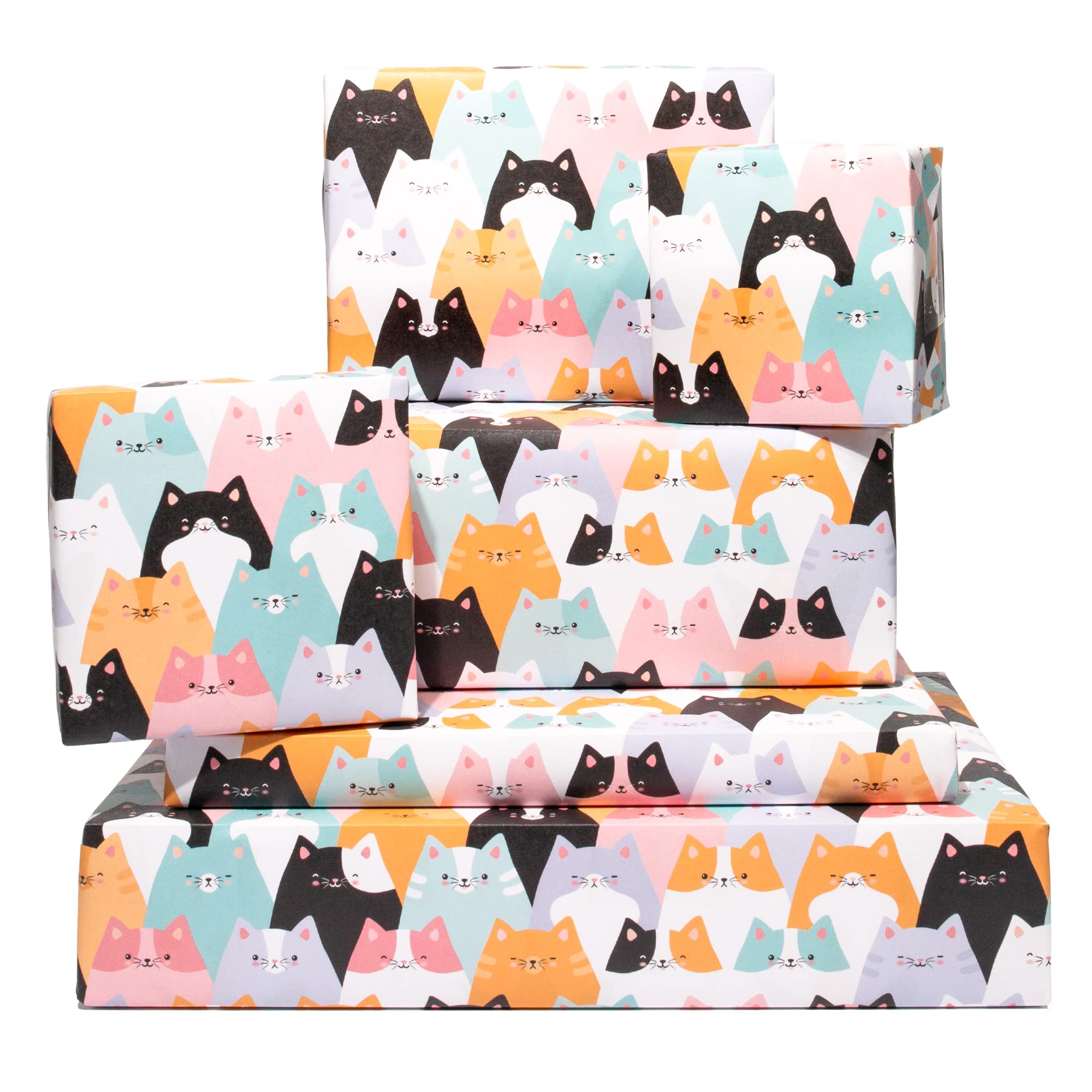 Central 23 Kitten Kities Wrapping Paper - 6 Recyclable Sheets for Birthday, Christmas - Fun Cat Owner Gift Wrap