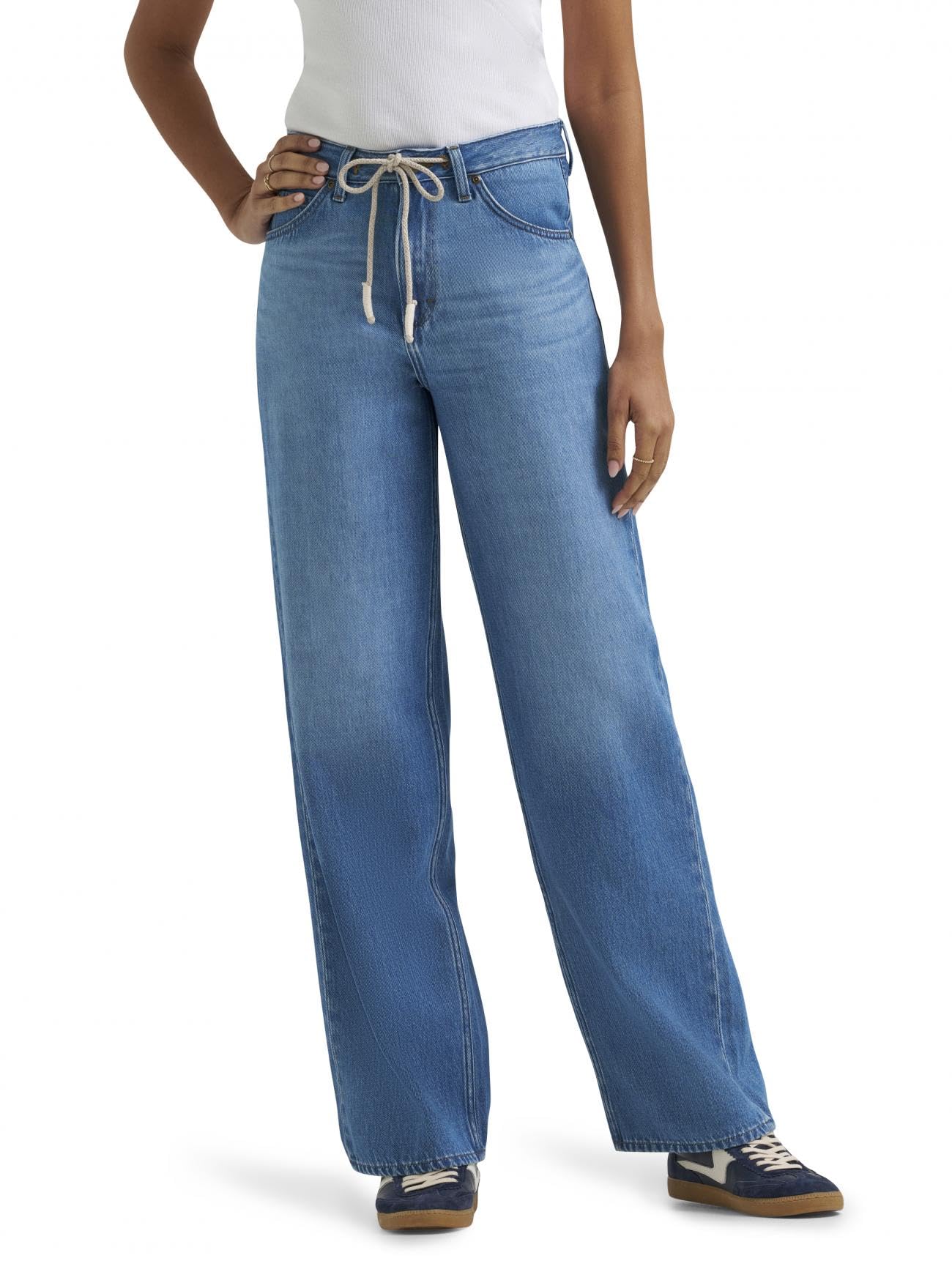 Lee Women’s Legendary Drawstring Trouser Jean, Split The Difference, 0