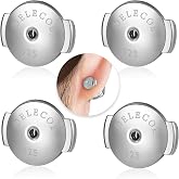 2 Paris Sterling Silver Locking Earring Backs Replacements for Diamond Studs, 18K White Gold Plated Screw Earring Backs, Secure Hypoallergenic Secure Earring Backs, No Fading Comfort Earring Backs