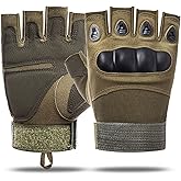 SUJAYU Outdoor Men's Knuckle Protection Workout Training Fingerless Gloves